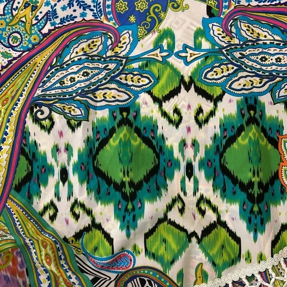 Chico’s Retro Paisley Fringe Tunic Size 2P Medium - Picture 11 of 13